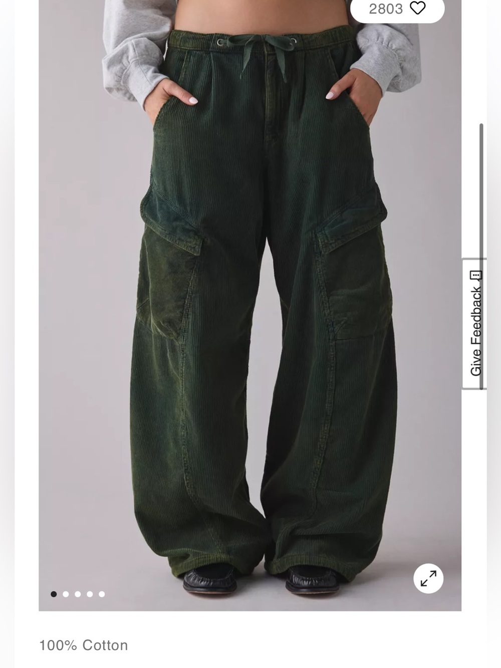 Urban Outfitters BDG Station Cocoon Corduroy Baggy Barrel Leg Cargo Pants